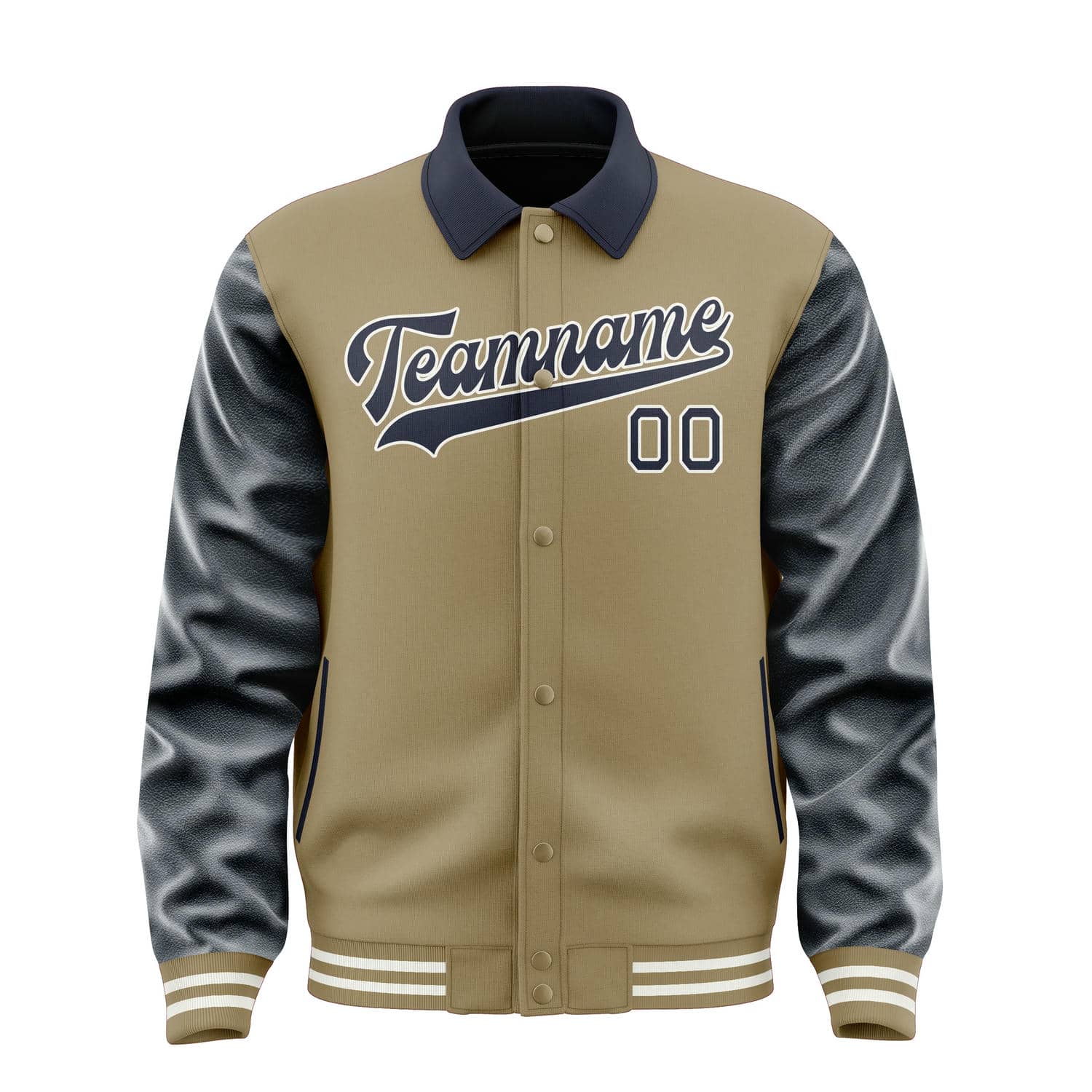 Maßgeschneidertes Hellkhaki Stahlblau Jacke