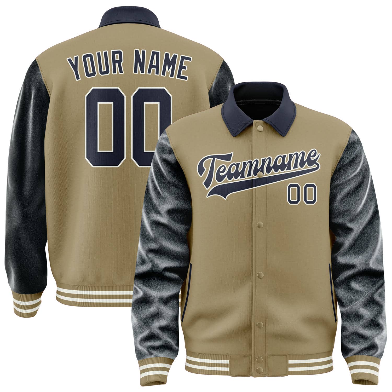 Maßgeschneidertes Hellkhaki Stahlblau Jacke JA252511251818111118