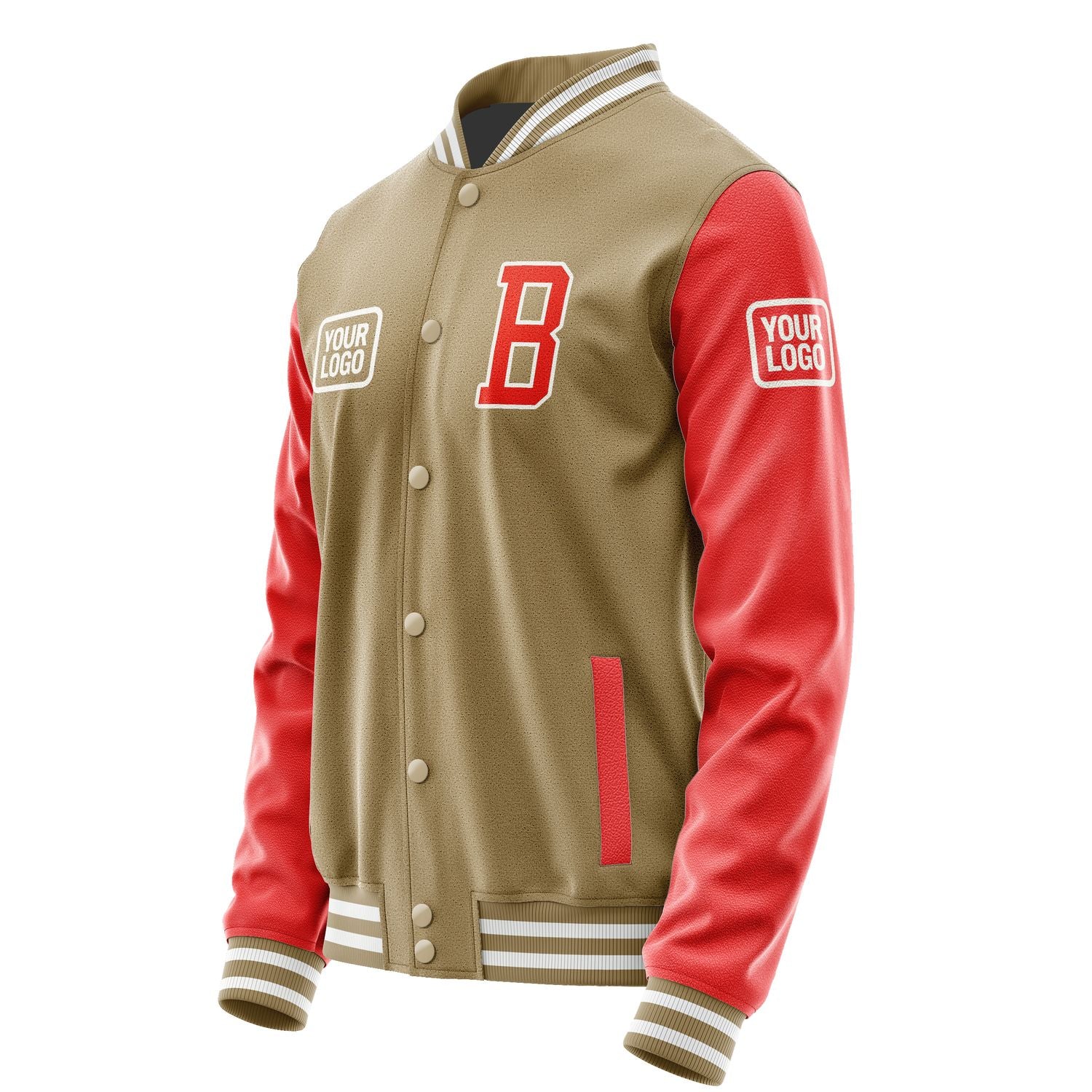 Maßgeschneidertes Hellkhaki Orangerot Jacke JA252512251818121218