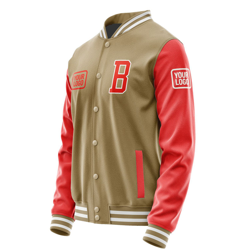 Maßgeschneidertes Hellkhaki Orangerot Jacke JA252512251818121218