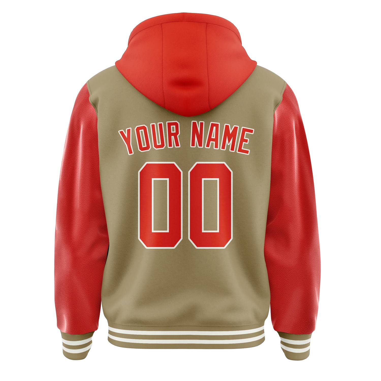 Maßgeschneidertes Hellkhaki Orangerot Jacke