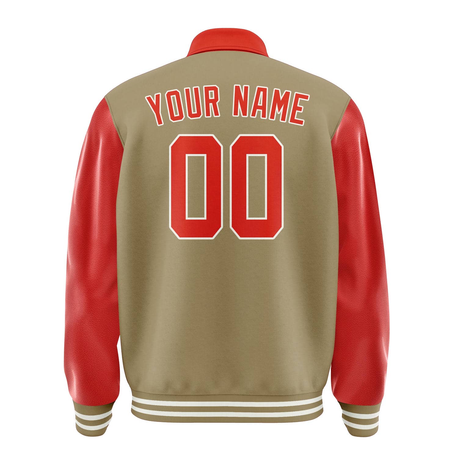 Maßgeschneidertes Hellkhaki Orangerot Jacke