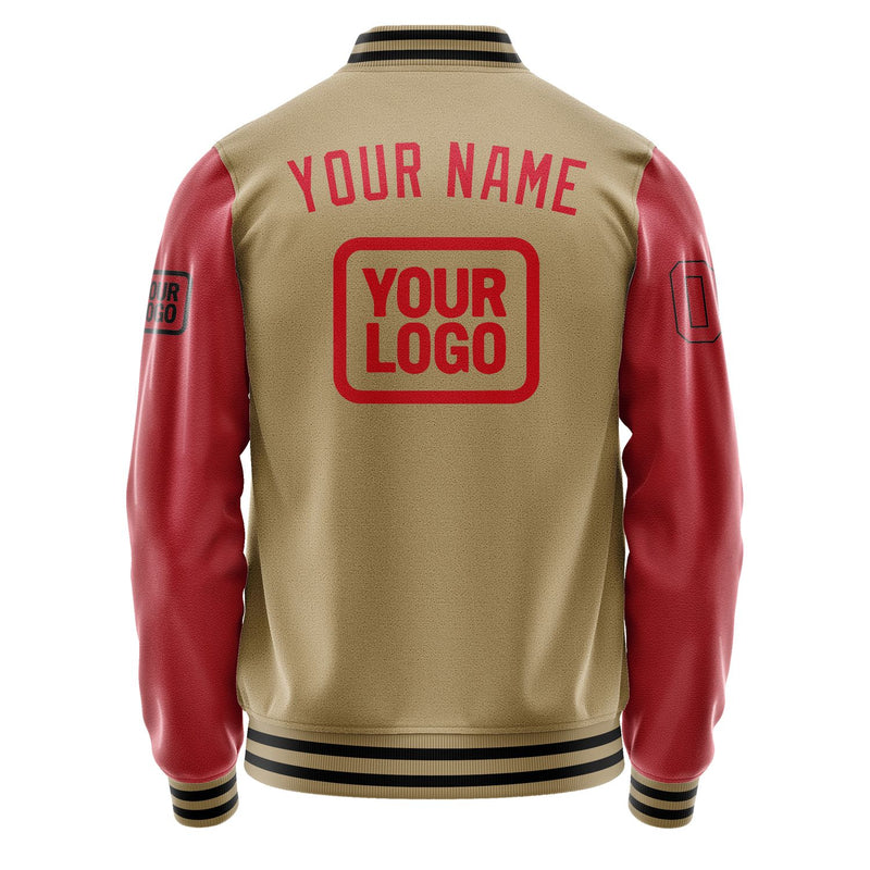 Maßgeschneidertes Hellkhaki Rot Jacke JA252514251717141417