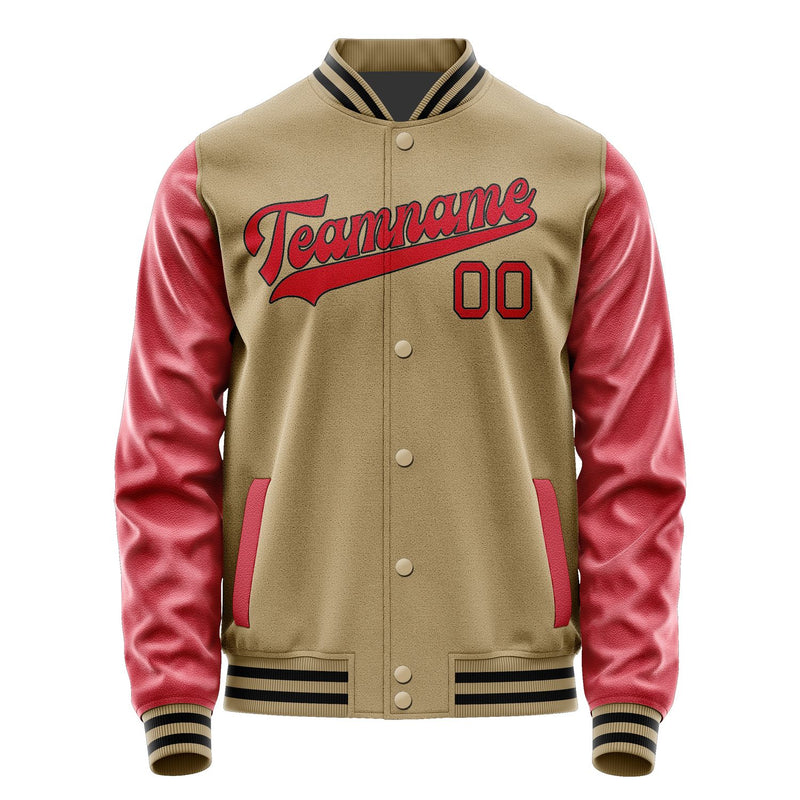 Maßgeschneidertes Hellkhaki Rot Jacke JA2525142517B31714