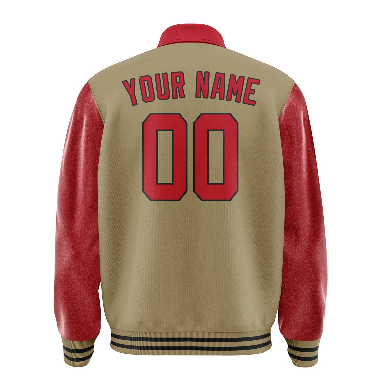 Maßgeschneidertes Hellkhaki Rot Jacke