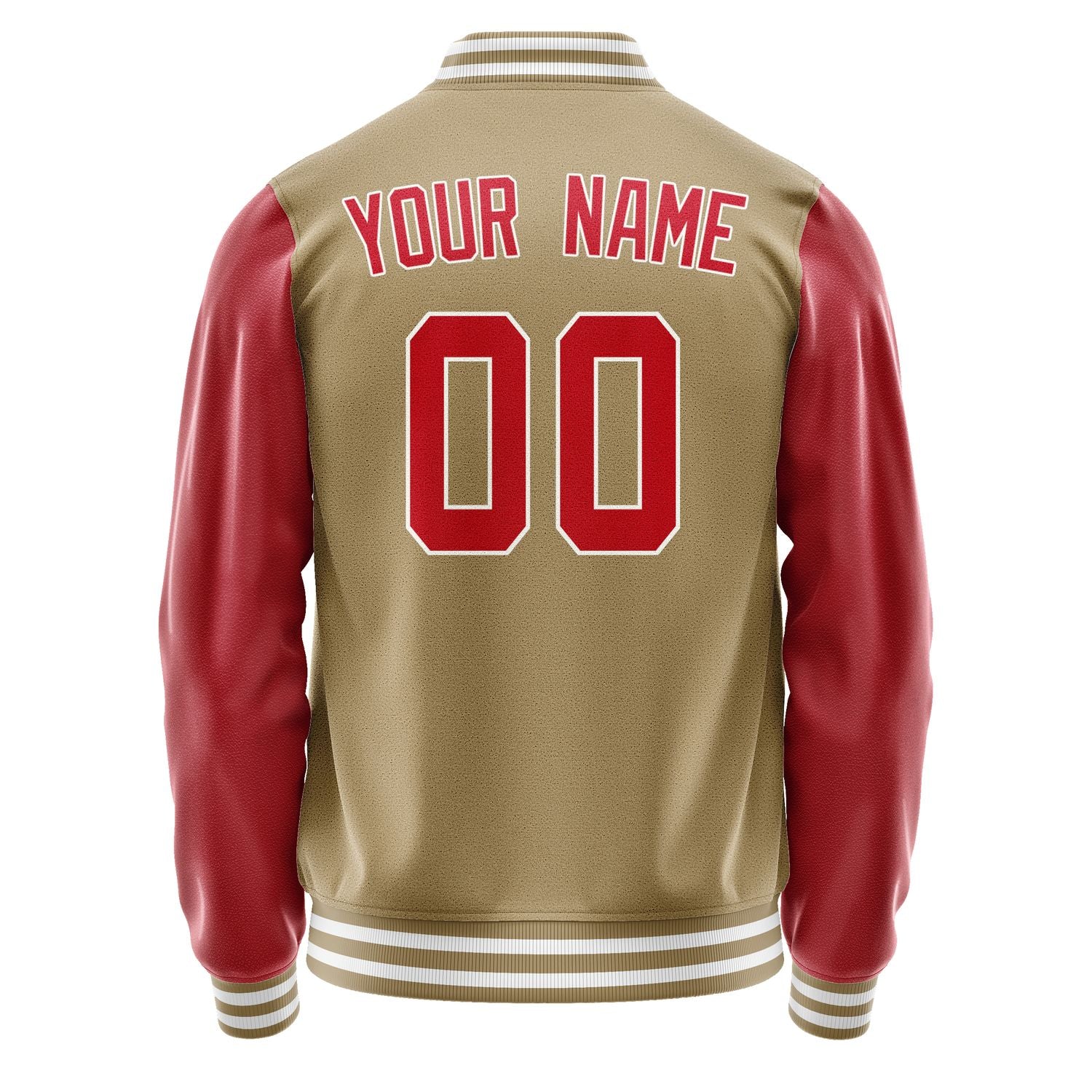 Maßgeschneidertes Hellkhaki Rot Jacke JA2525142518B31814