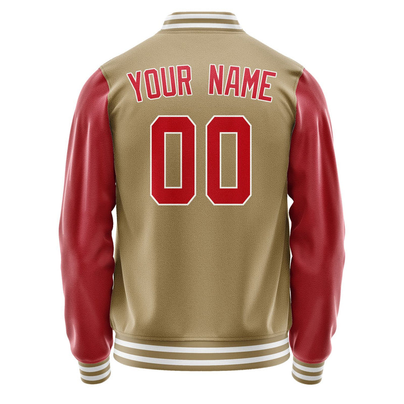 Maßgeschneidertes Hellkhaki Rot Jacke JA2525142518B31814