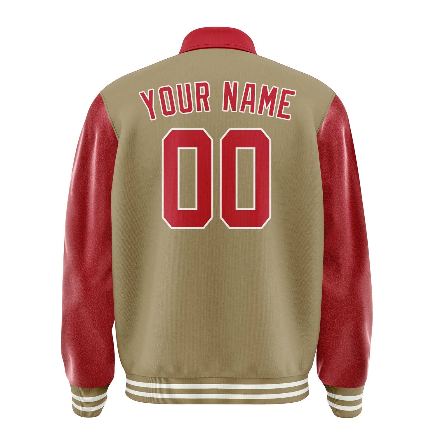 Maßgeschneidertes Hellkhaki Rot Jacke