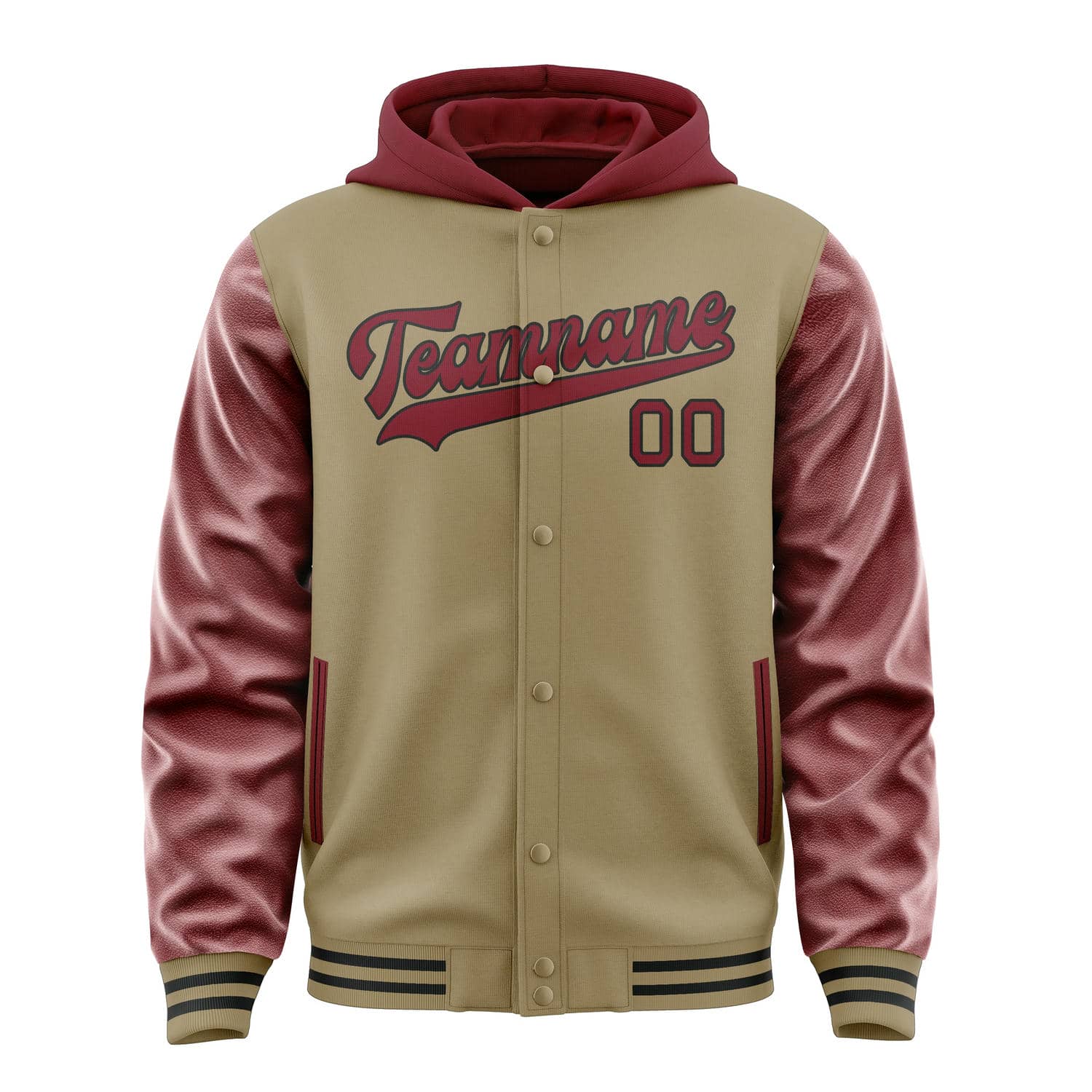 Maßgeschneidertes Hellkhaki Karmesinrot Jacke