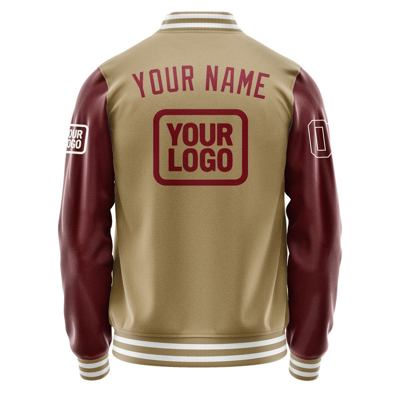 Maßgeschneidertes Hellkhaki Karmesinrot Jacke JA252515251818151518