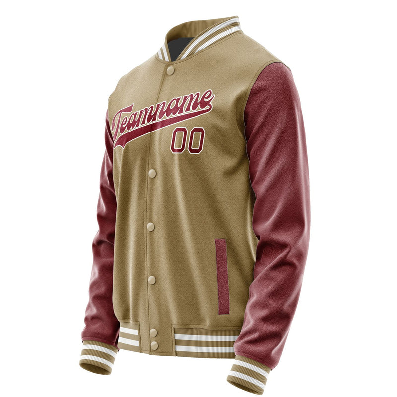 Maßgeschneidertes Hellkhaki Karmesinrot Jacke JA2525152518B31815