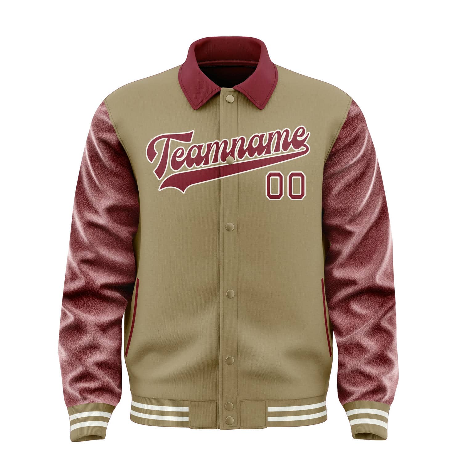 Maßgeschneidertes Hellkhaki Karmesinrot Jacke