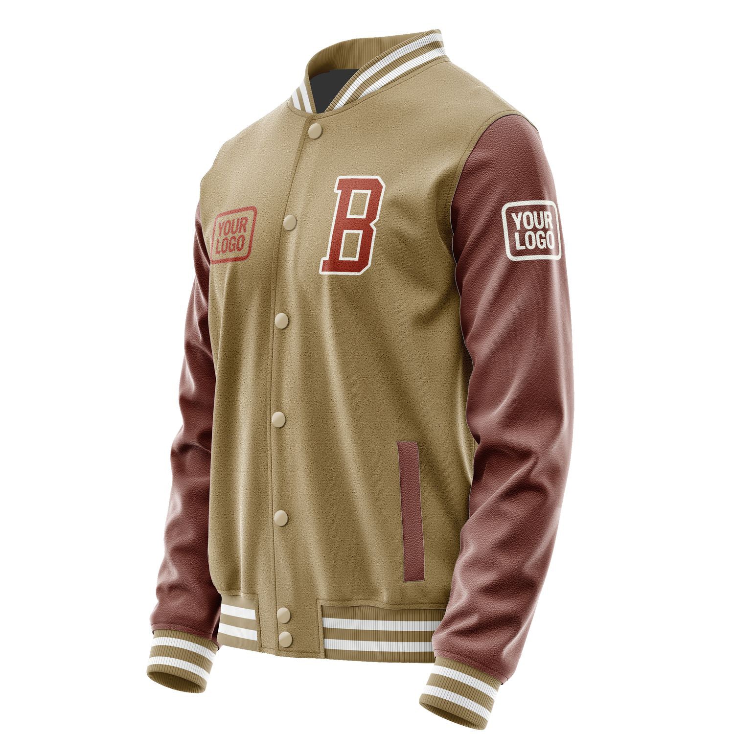 Maßgeschneidertes Hellkhaki Korallenrot Jacke JA252516251818161618