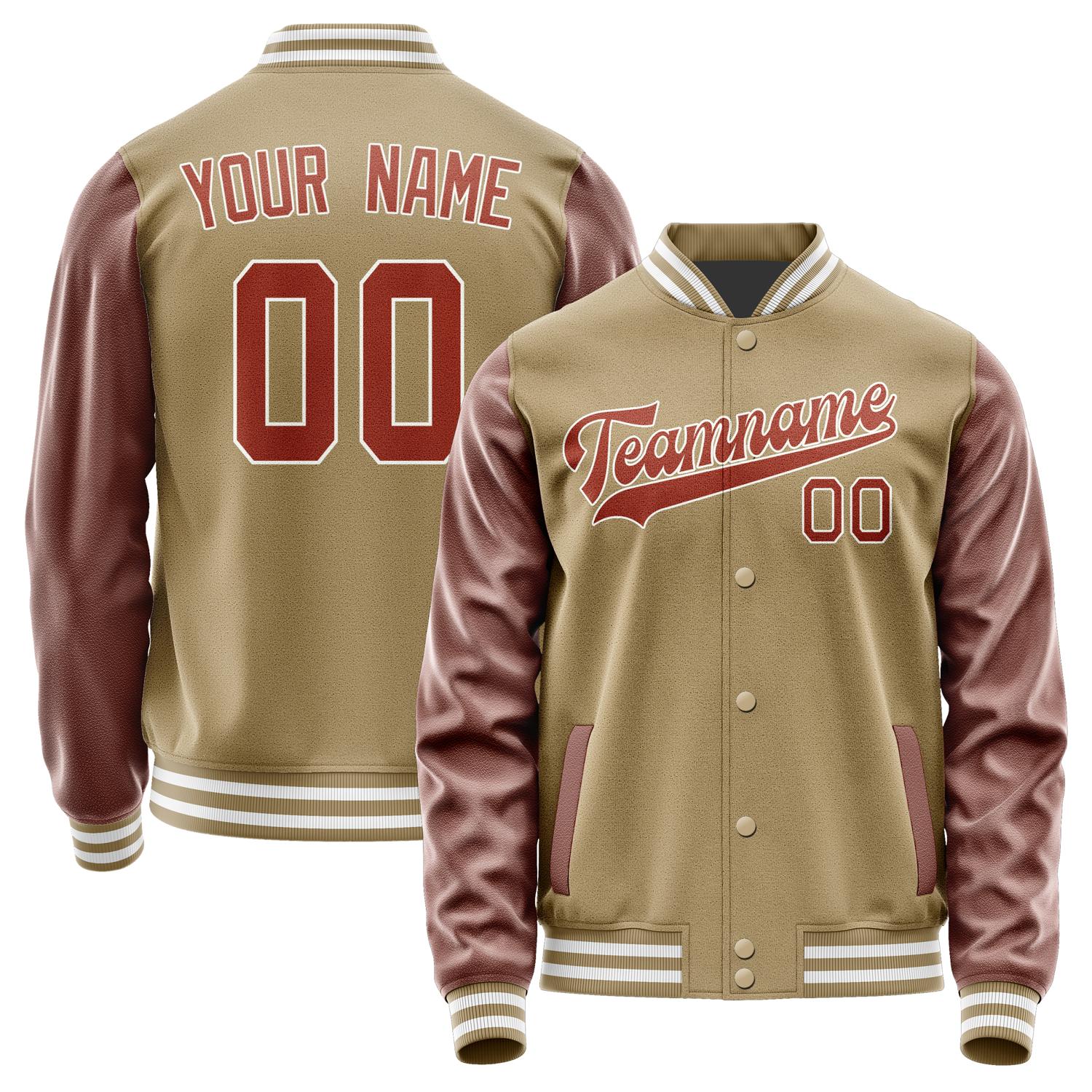 Maßgeschneidertes Hellkhaki Korallenrot Jacke JA2525162518B31816