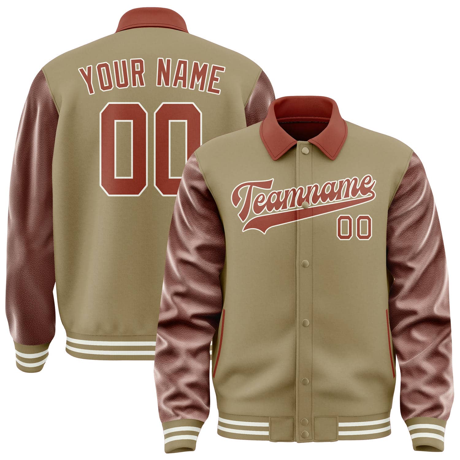 Maßgeschneidertes Hellkhaki Korallenrot Jacke JA252516251818161618