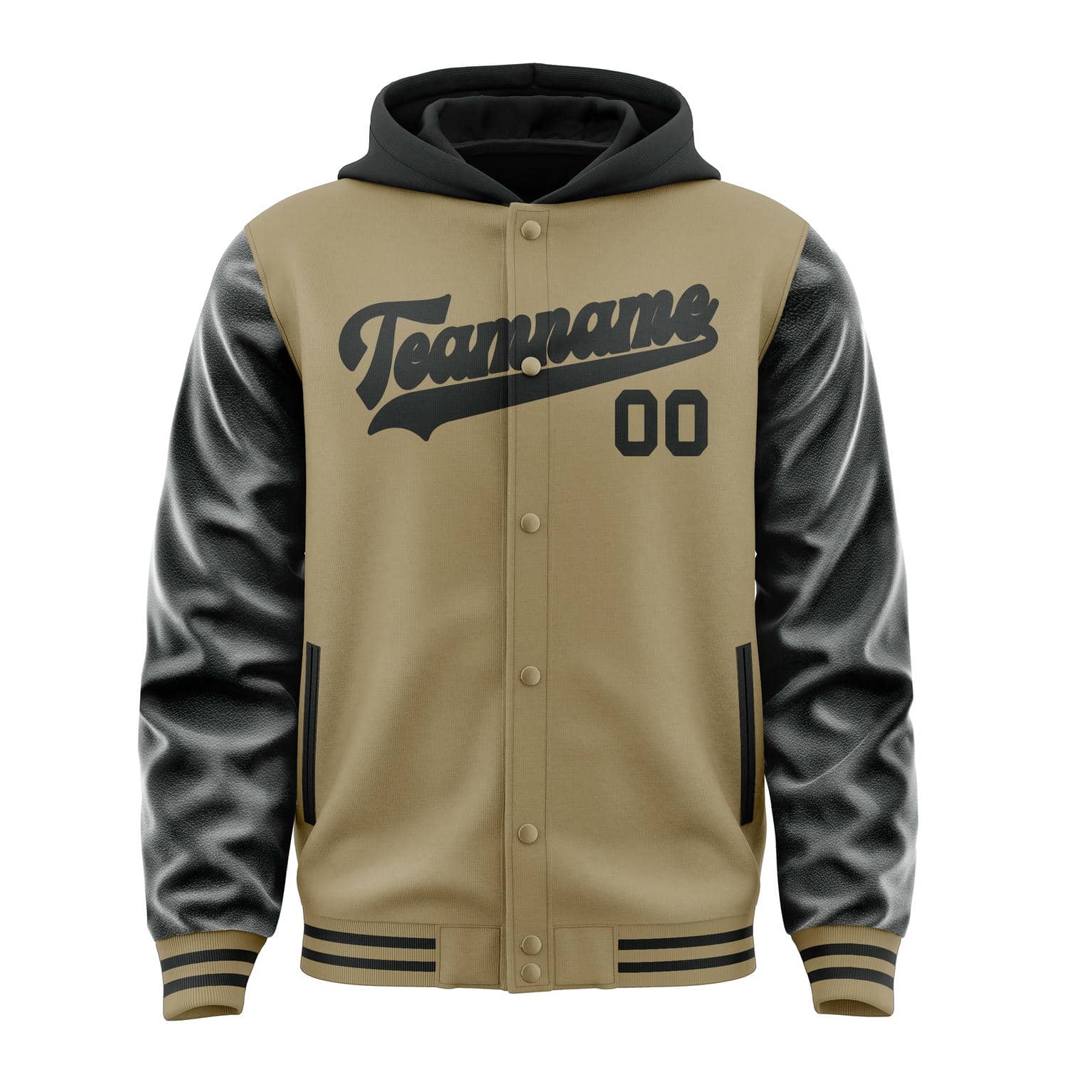 Maßgeschneidertes Hellkhaki Schwarz Jacke