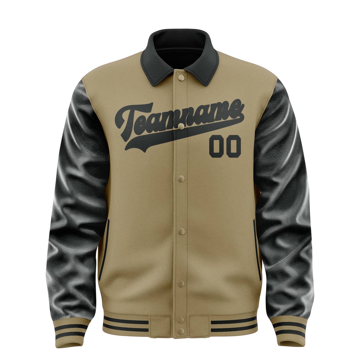 Maßgeschneidertes Hellkhaki Schwarz Jacke
