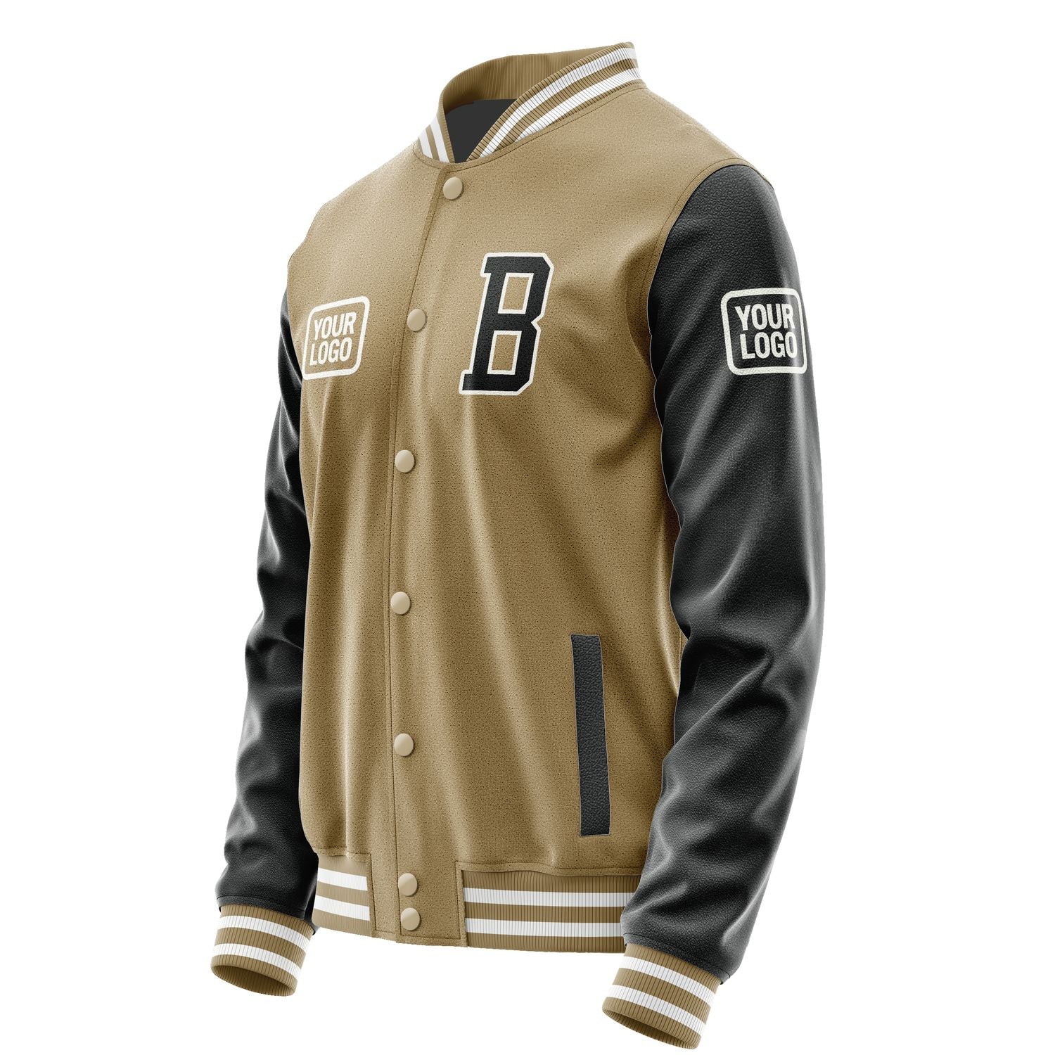 Maßgeschneidertes Hellkhaki Schwarz Jacke JA252517251818171718