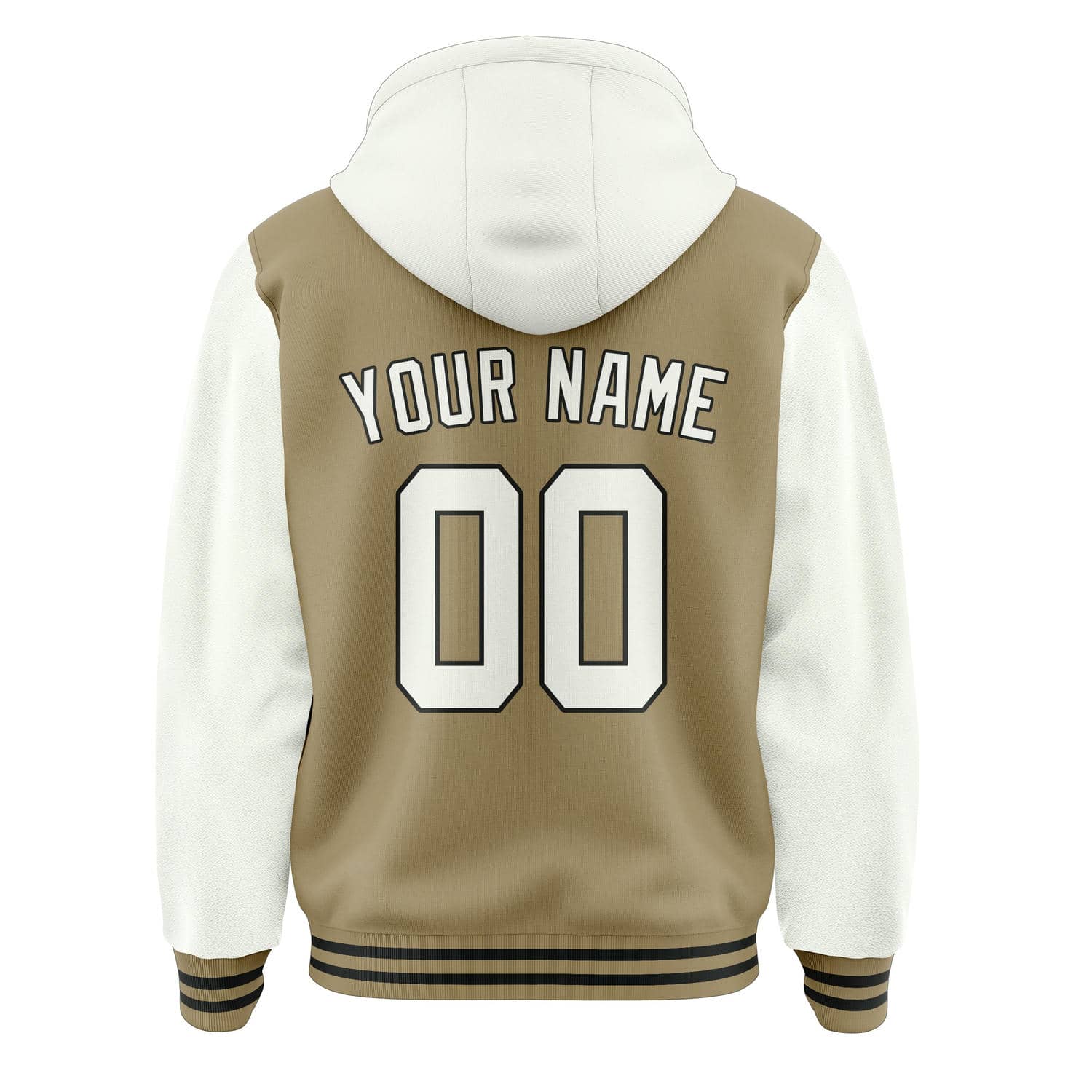Maßgeschneidertes Hellkhaki Weiß Jacke