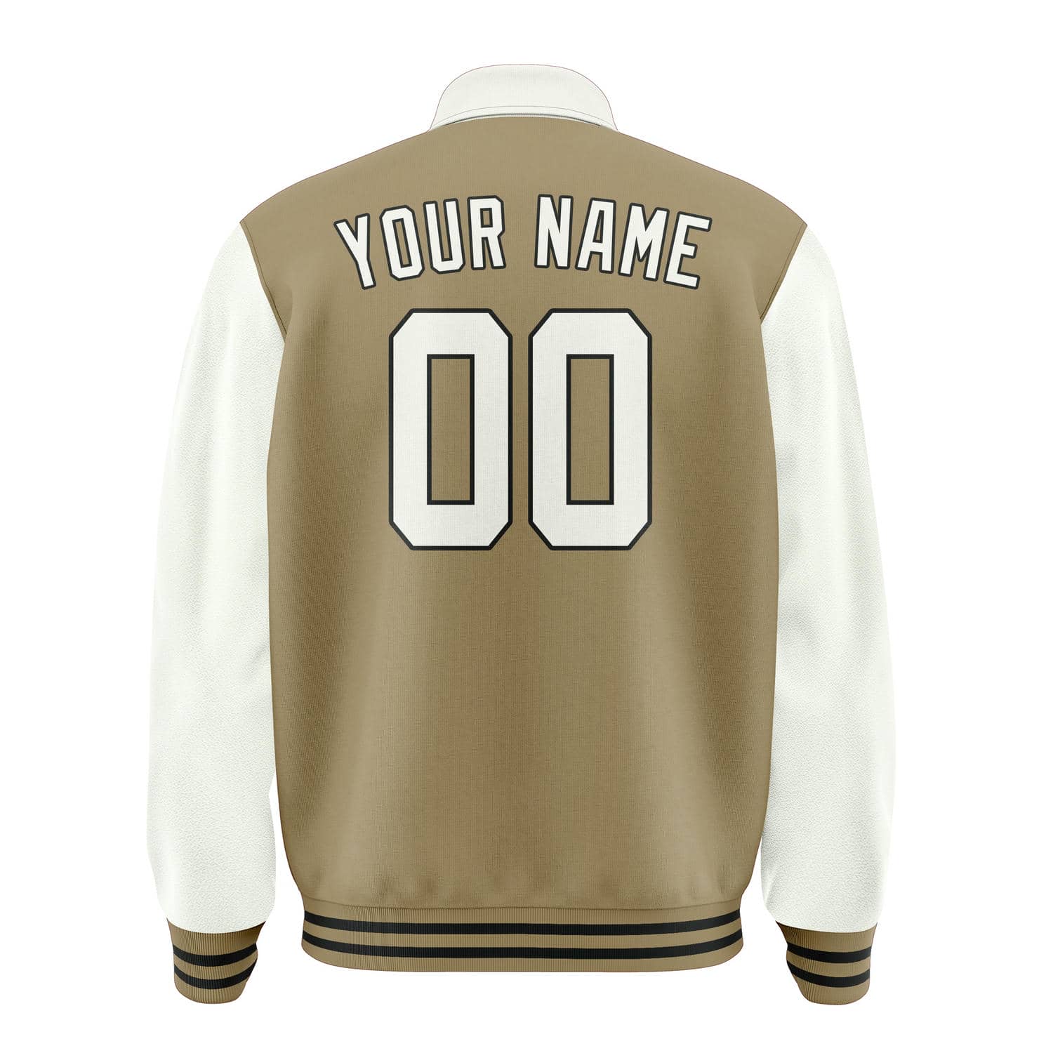 Maßgeschneidertes Hellkhaki Weiß Jacke