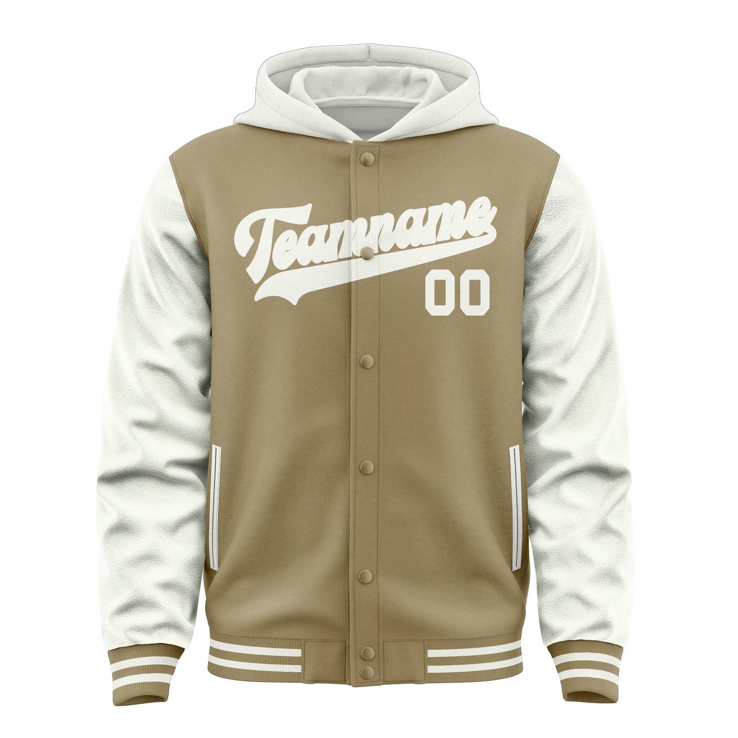 Maßgeschneidertes Hellkhaki Weiß Jacke