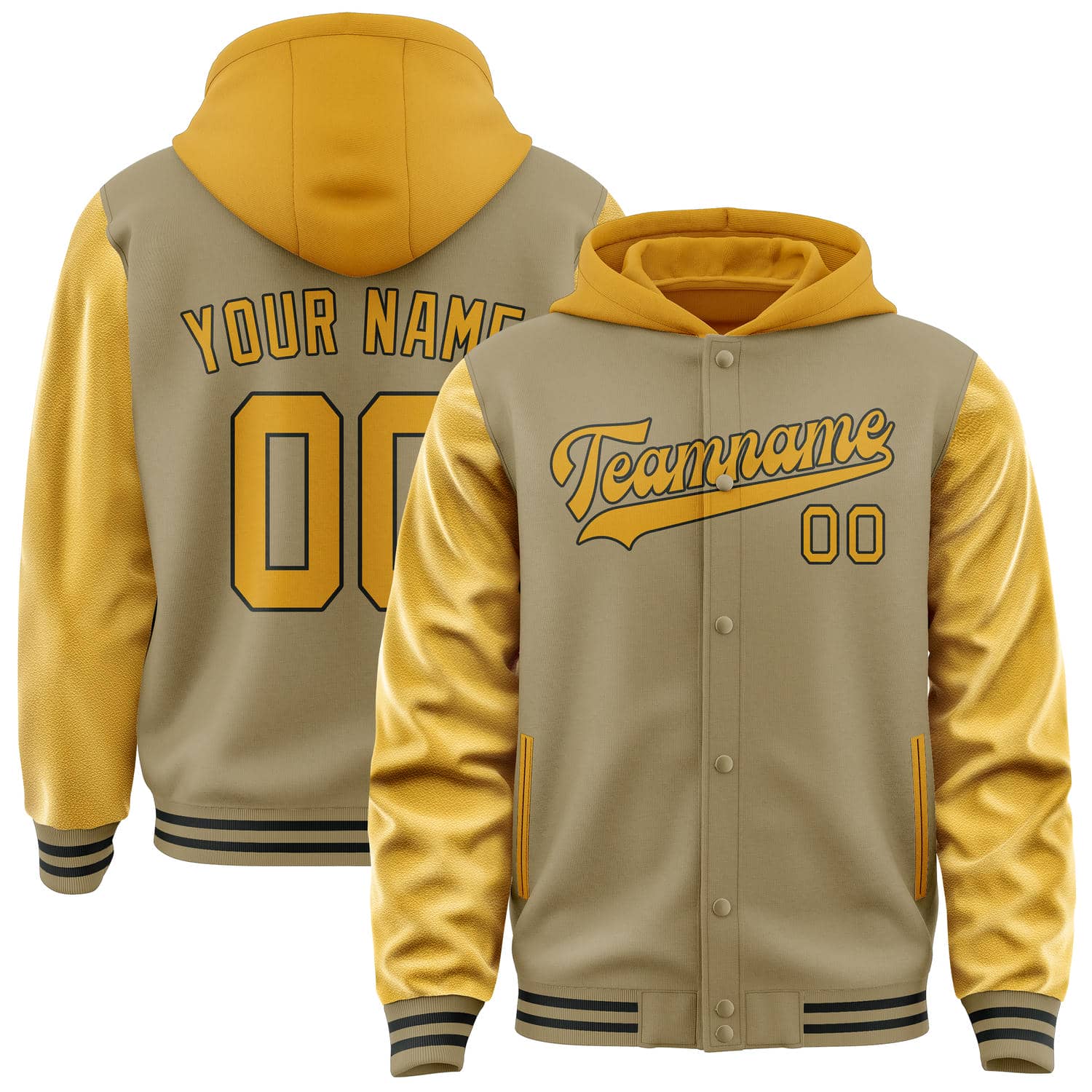 Maßgeschneidertes Hellkhaki Gelb Jacke