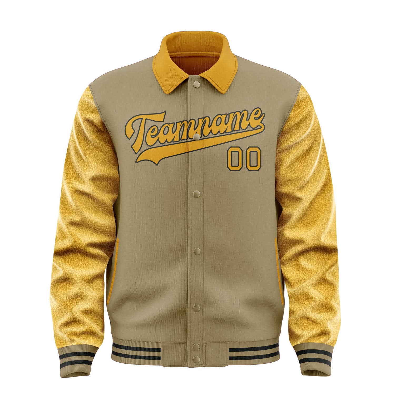Maßgeschneidertes Hellkhaki Gelb Jacke