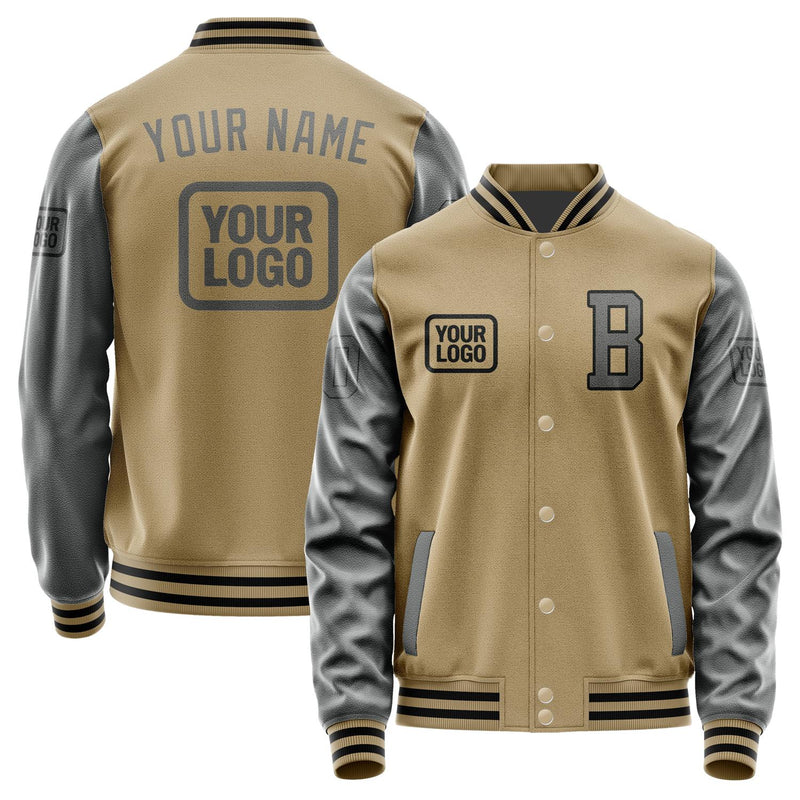 Maßgeschneidertes Hellkhaki Dunkelgrau Jacke JA252520251717202017