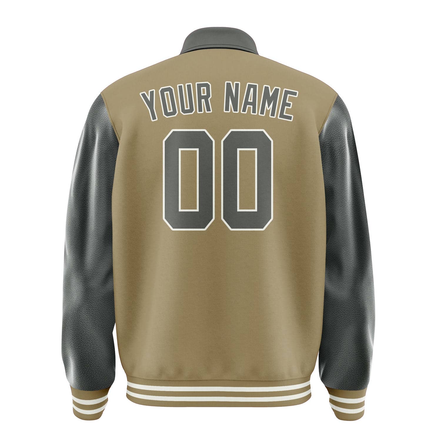 Maßgeschneidertes Hellkhaki Dunkelgrau Jacke