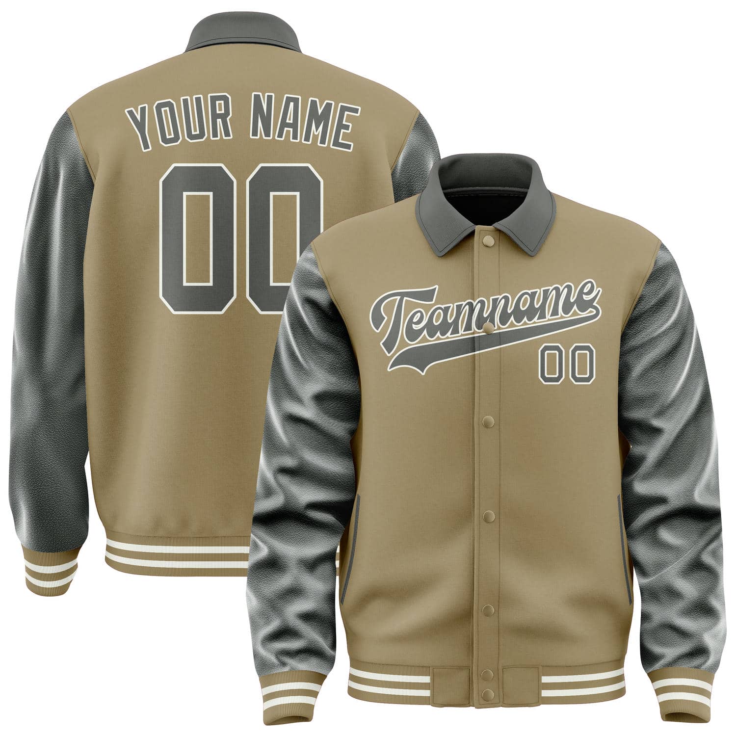 Maßgeschneidertes Hellkhaki Dunkelgrau Jacke JA252520251818202018