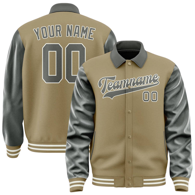 Maßgeschneidertes Hellkhaki Dunkelgrau Jacke JA252520251818202018