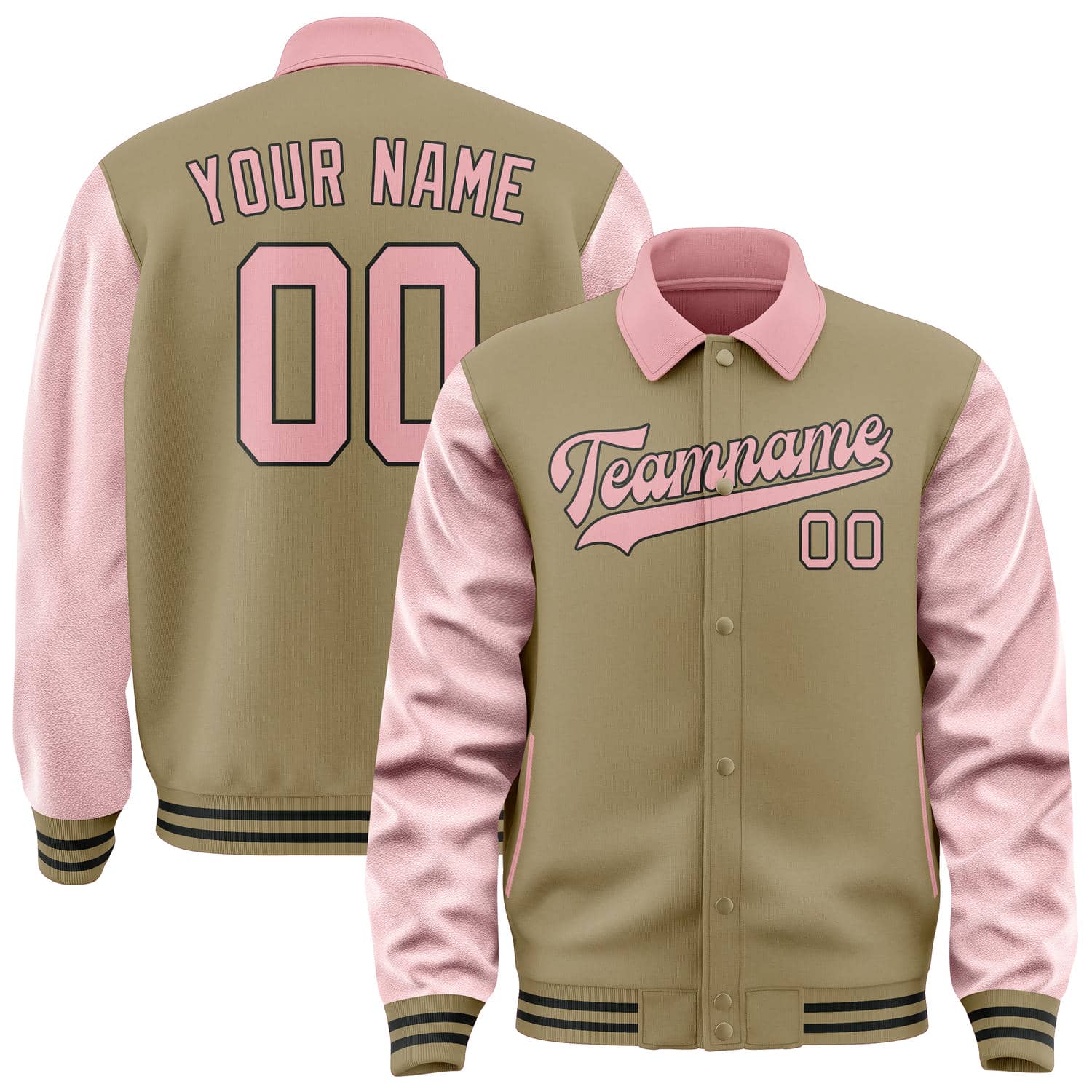 Maßgeschneidertes Hellkhaki Rosa Jacke JA252521251717212117
