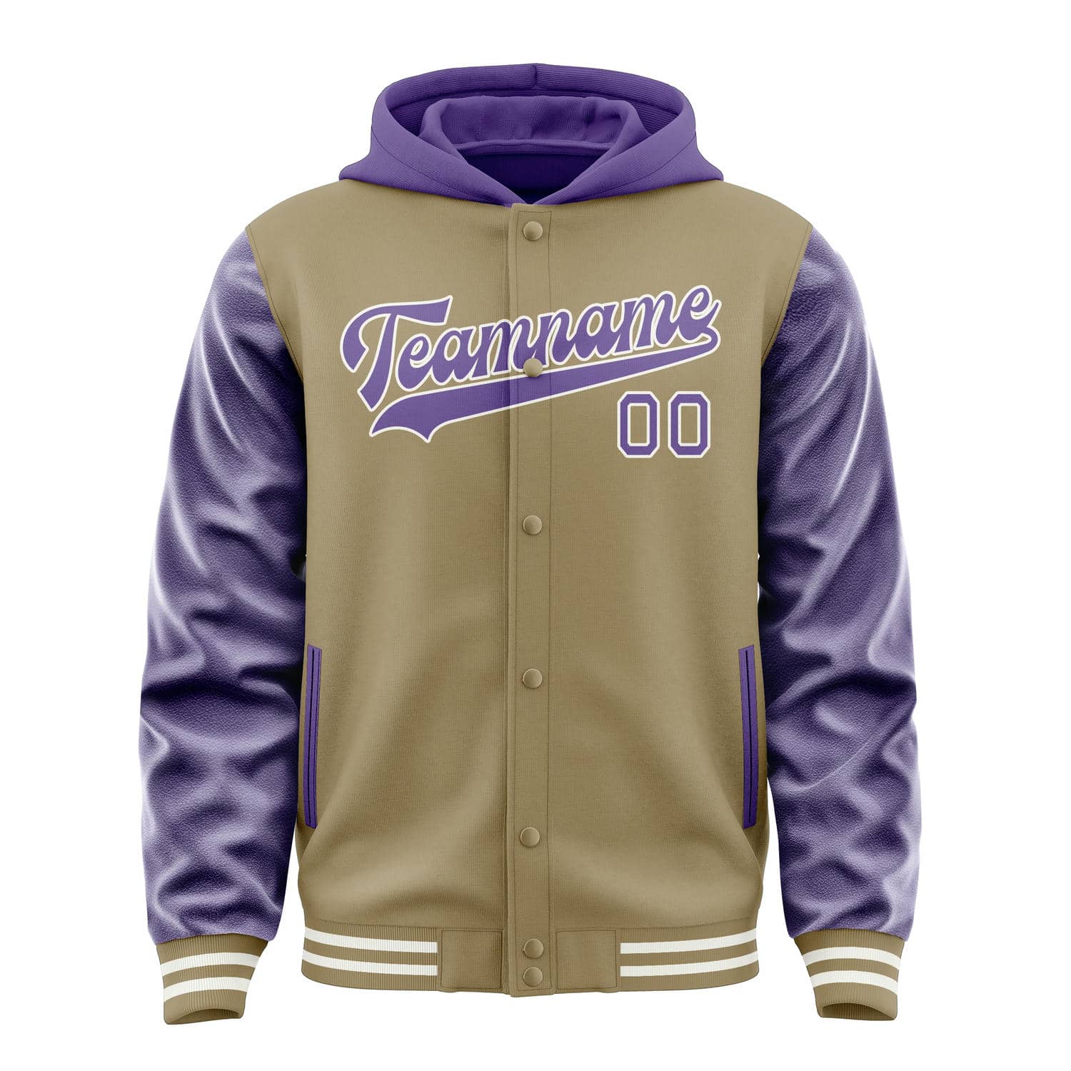 Maßgeschneidertes Hellkhaki Lavendel Jacke
