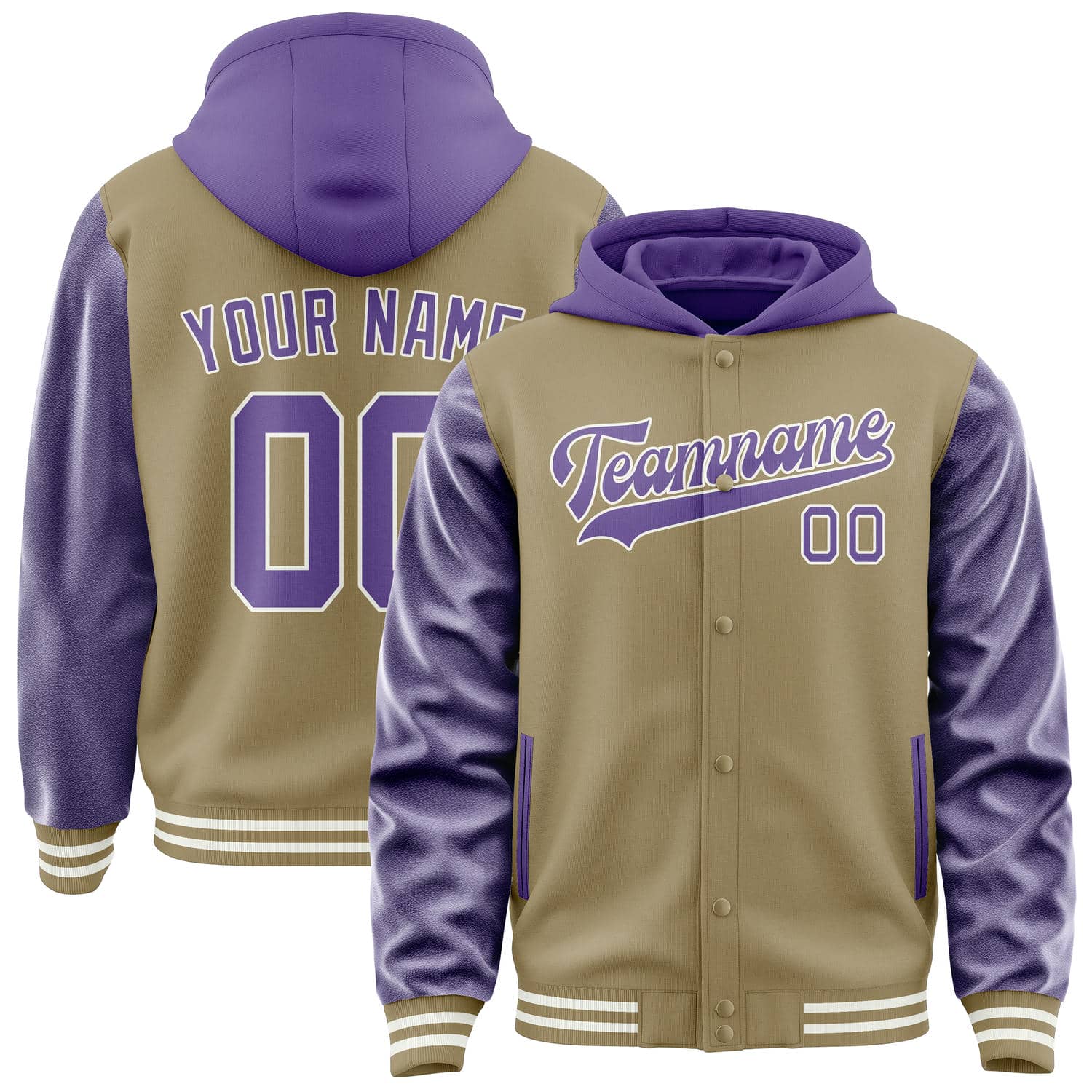 Maßgeschneidertes Hellkhaki Lavendel Jacke