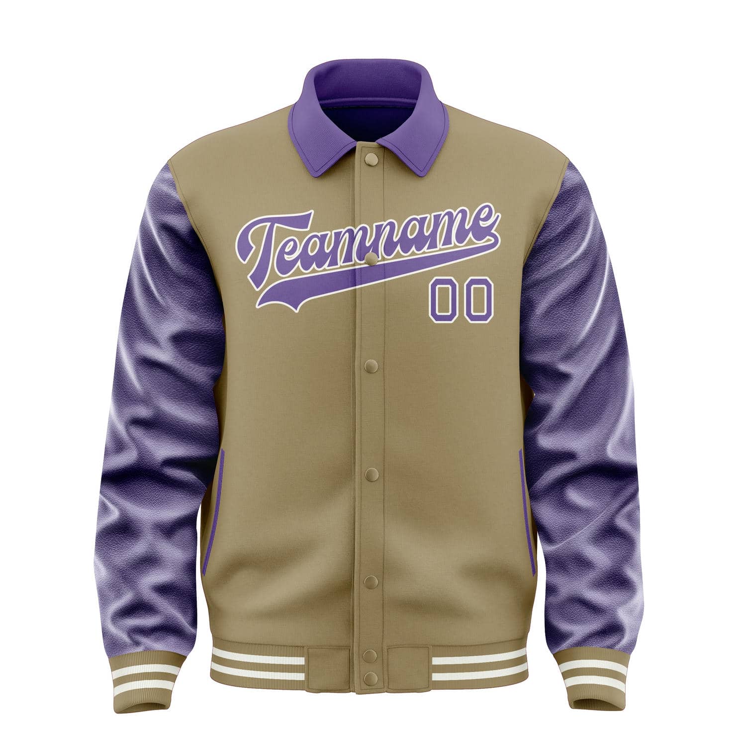 Maßgeschneidertes Hellkhaki Lavendel Jacke