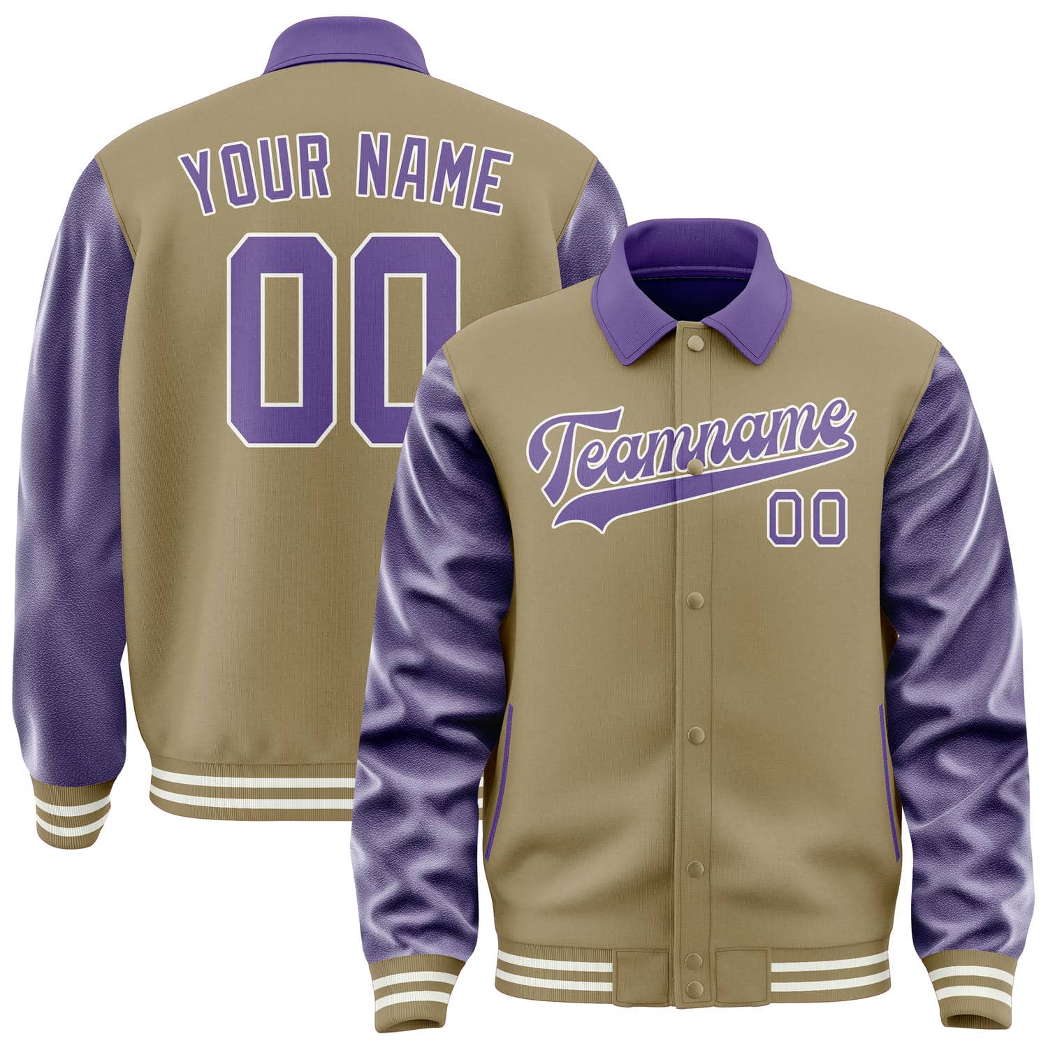 Maßgeschneidertes Hellkhaki Lavendel Jacke JA252523251818232318