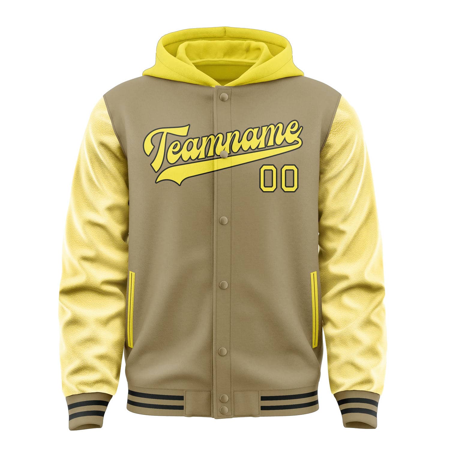 Maßgeschneidertes Hellkhaki Blassgelb Jacke