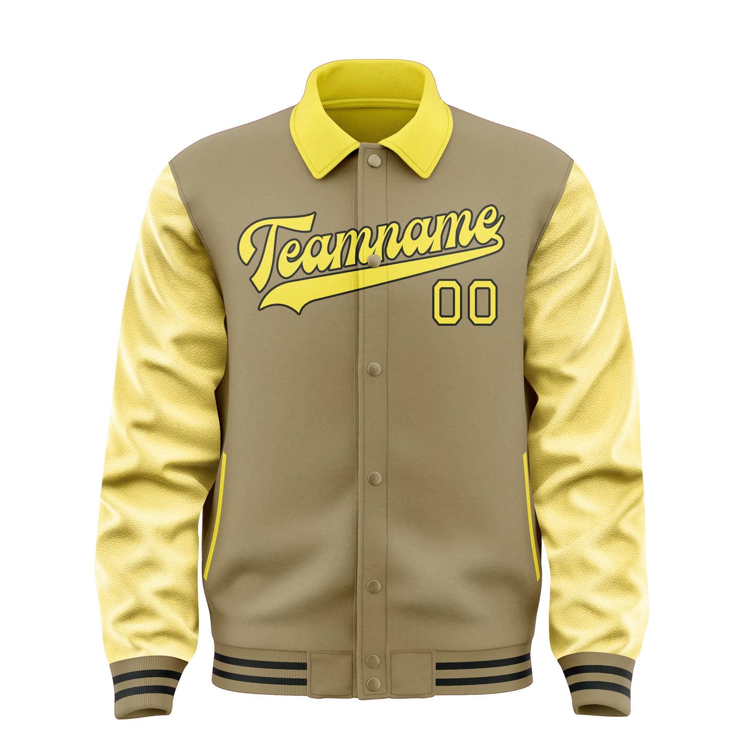 Maßgeschneidertes Hellkhaki Blassgelb Jacke