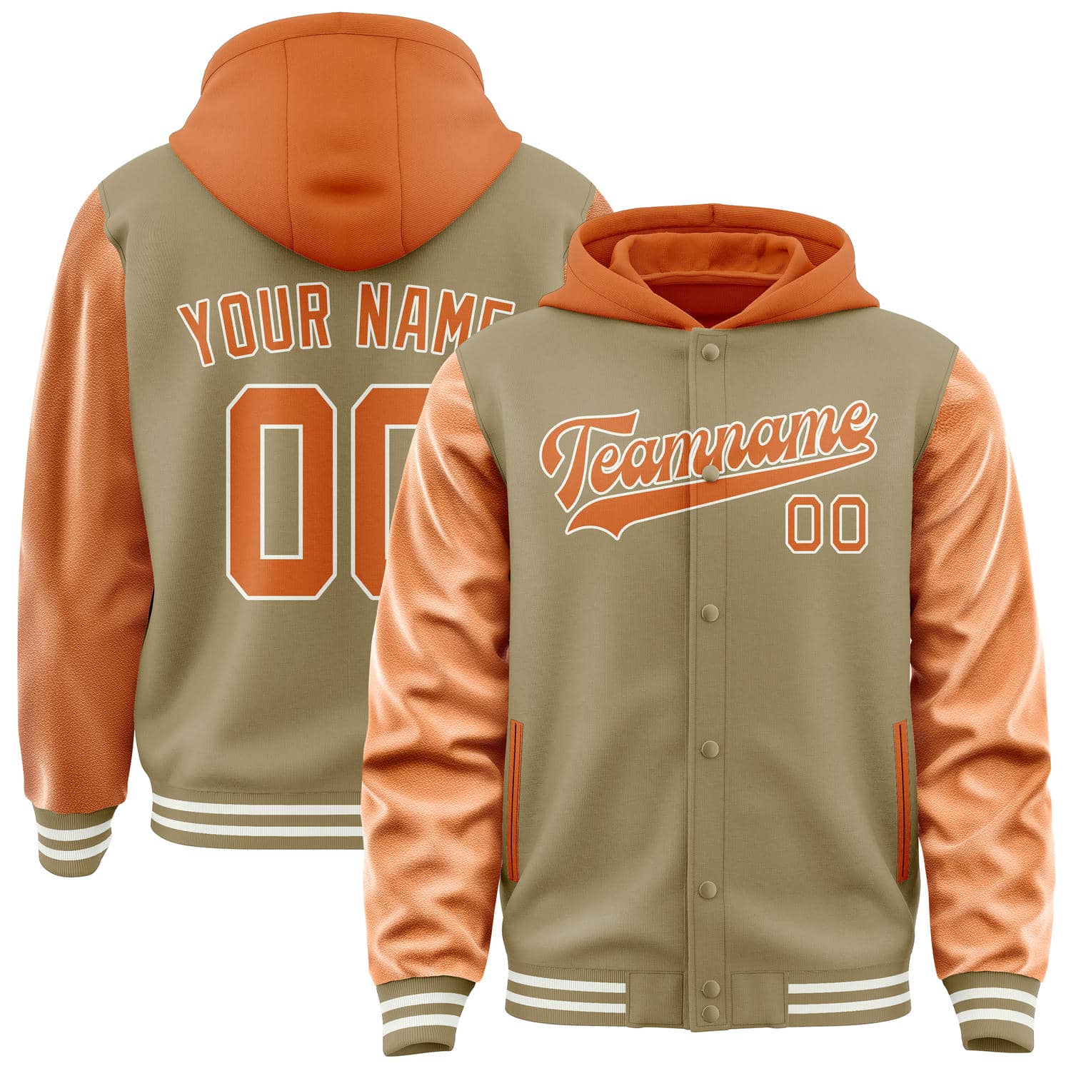 Maßgeschneidertes Hellkhaki Orange Jacke