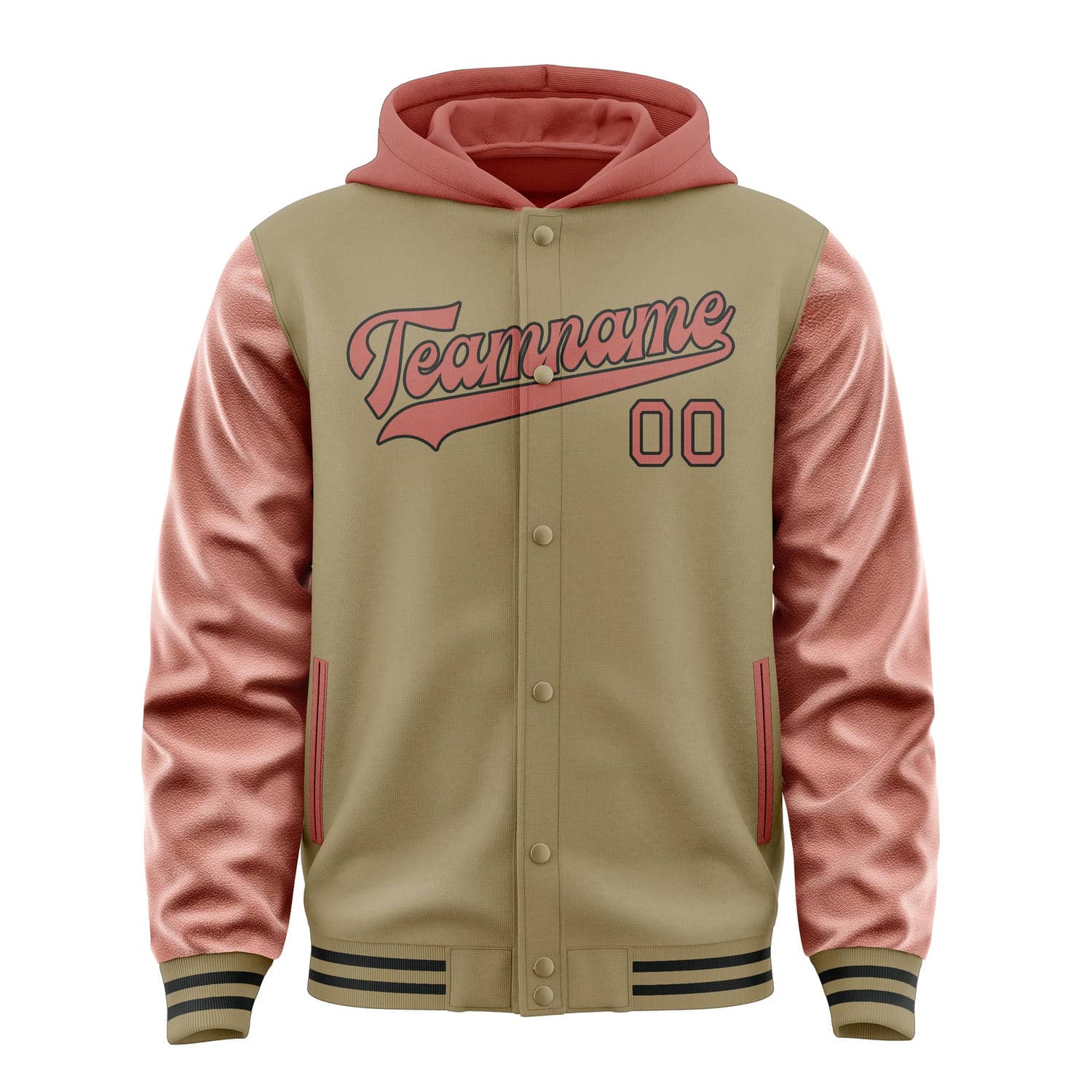 Maßgeschneidertes Hellkhaki Kupferrose Jacke