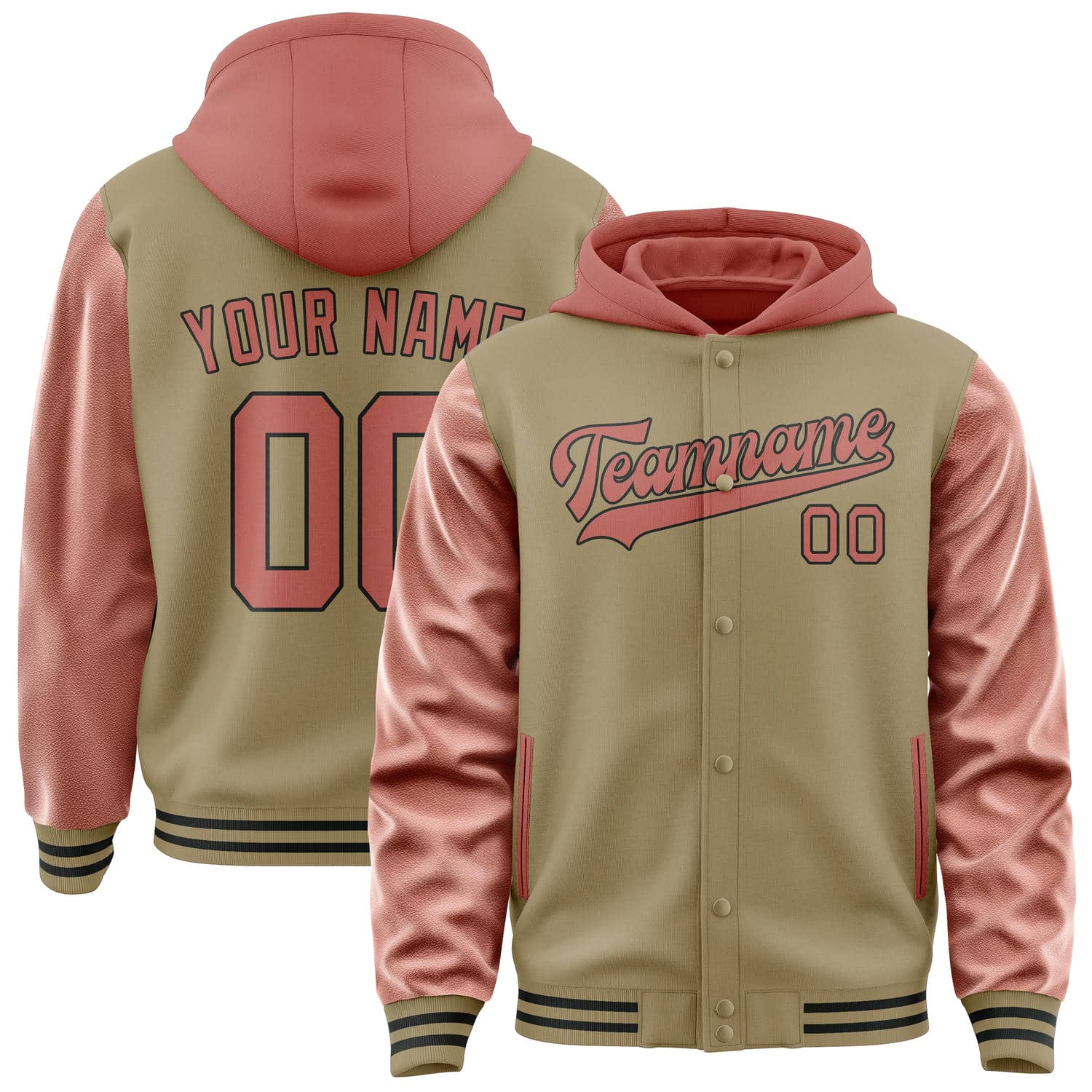 Maßgeschneidertes Hellkhaki Kupferrose Jacke