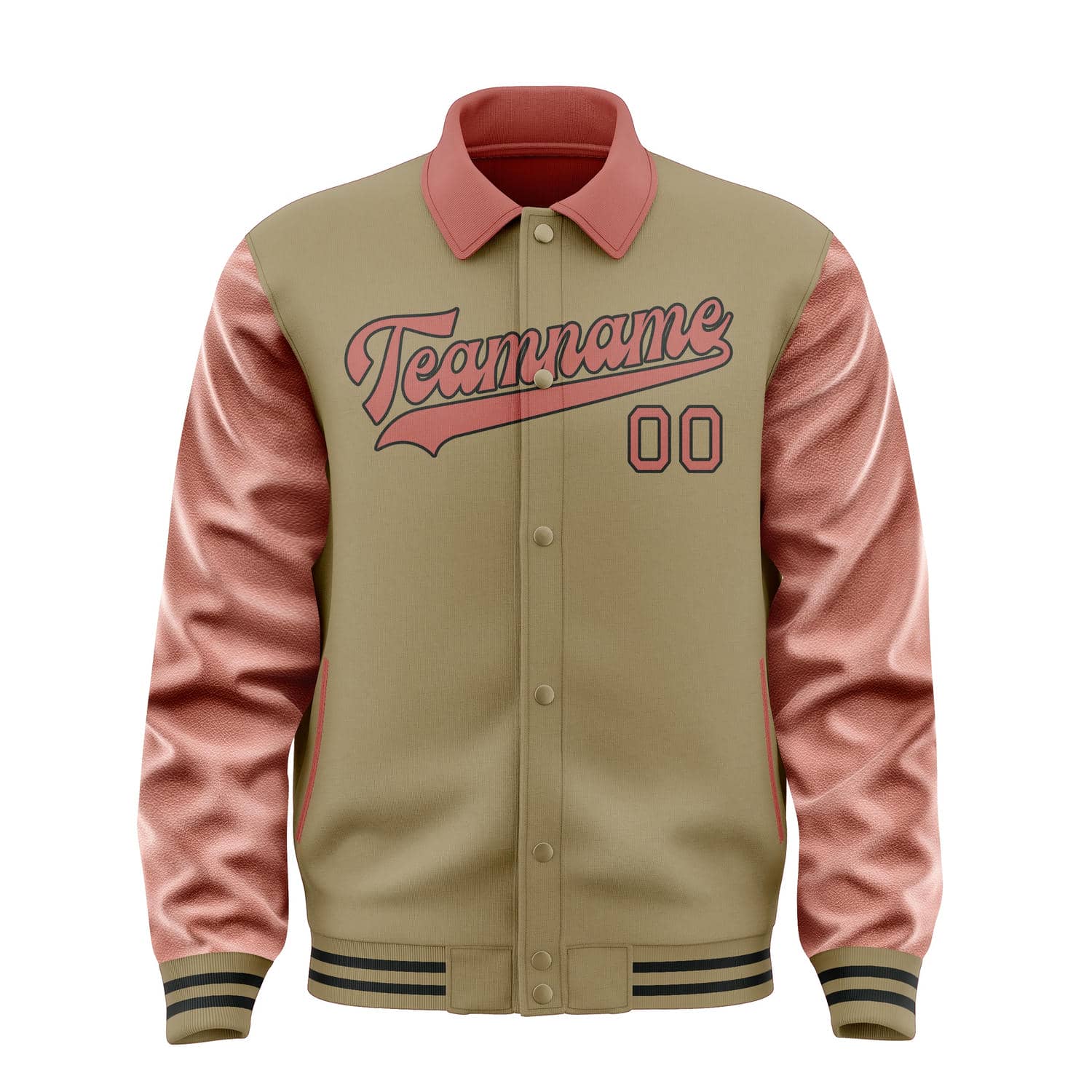 Maßgeschneidertes Hellkhaki Kupferrose Jacke