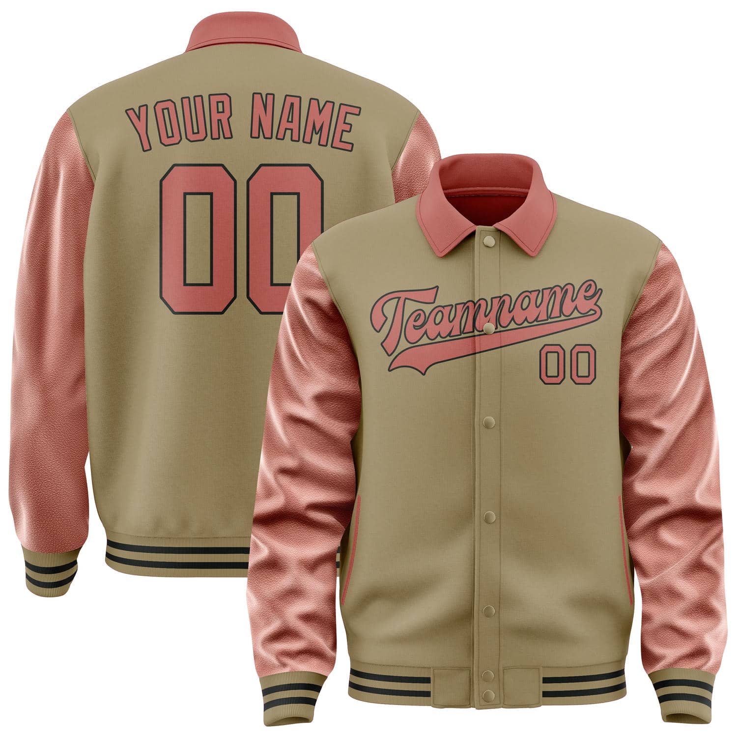 Maßgeschneidertes Hellkhaki Kupferrose Jacke JA252529251717292917