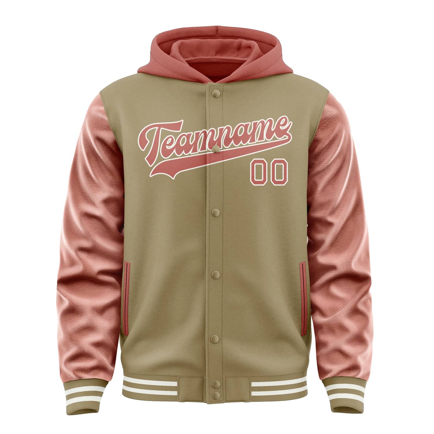 Maßgeschneidertes Hellkhaki Kupferrose Jacke
