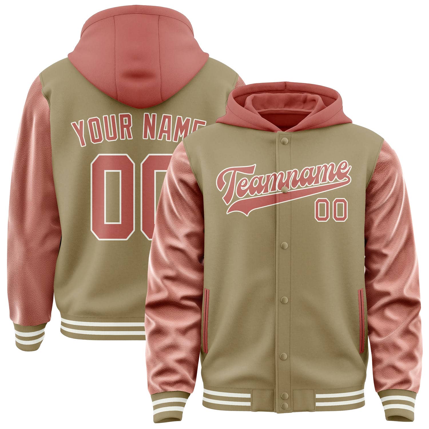 Maßgeschneidertes Hellkhaki Kupferrose Jacke