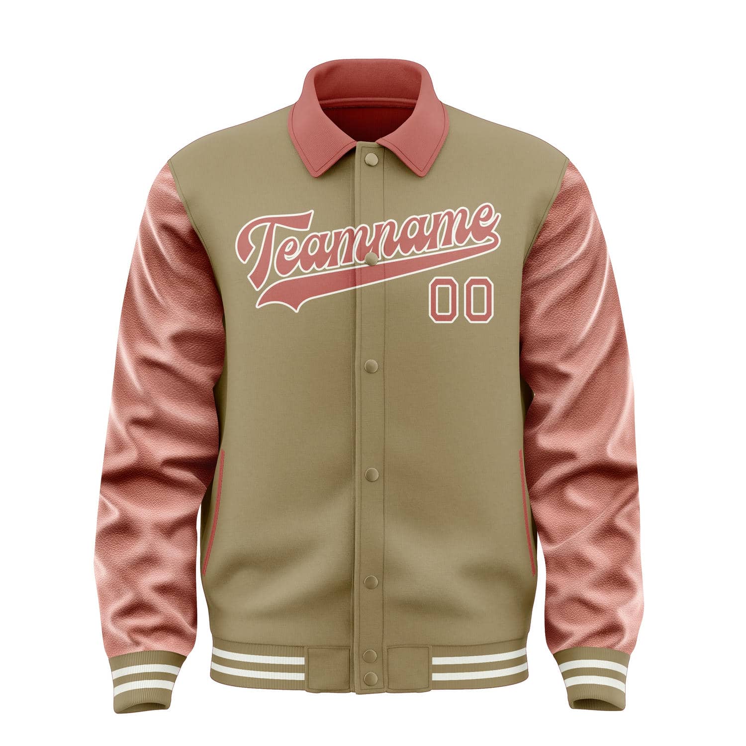Maßgeschneidertes Hellkhaki Kupferrose Jacke