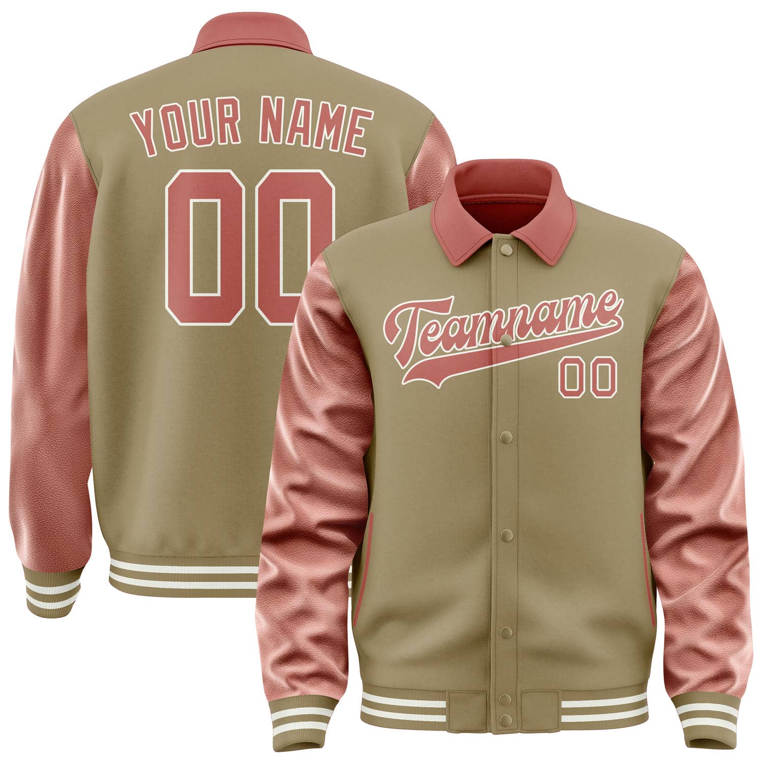 Maßgeschneidertes Hellkhaki Kupferrose Jacke JA252529251818292918