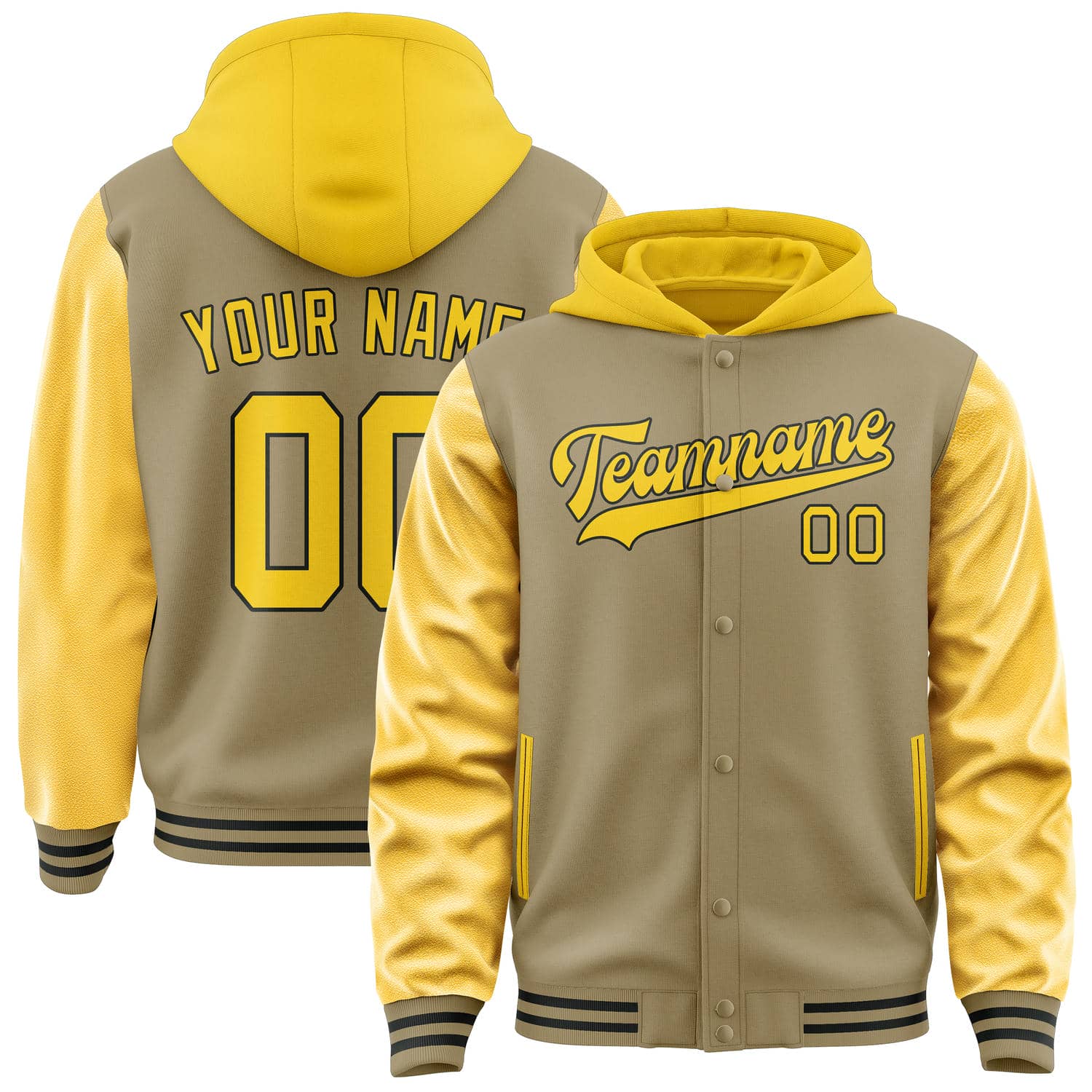 Maßgeschneidertes Hellkhaki Gold Jacke