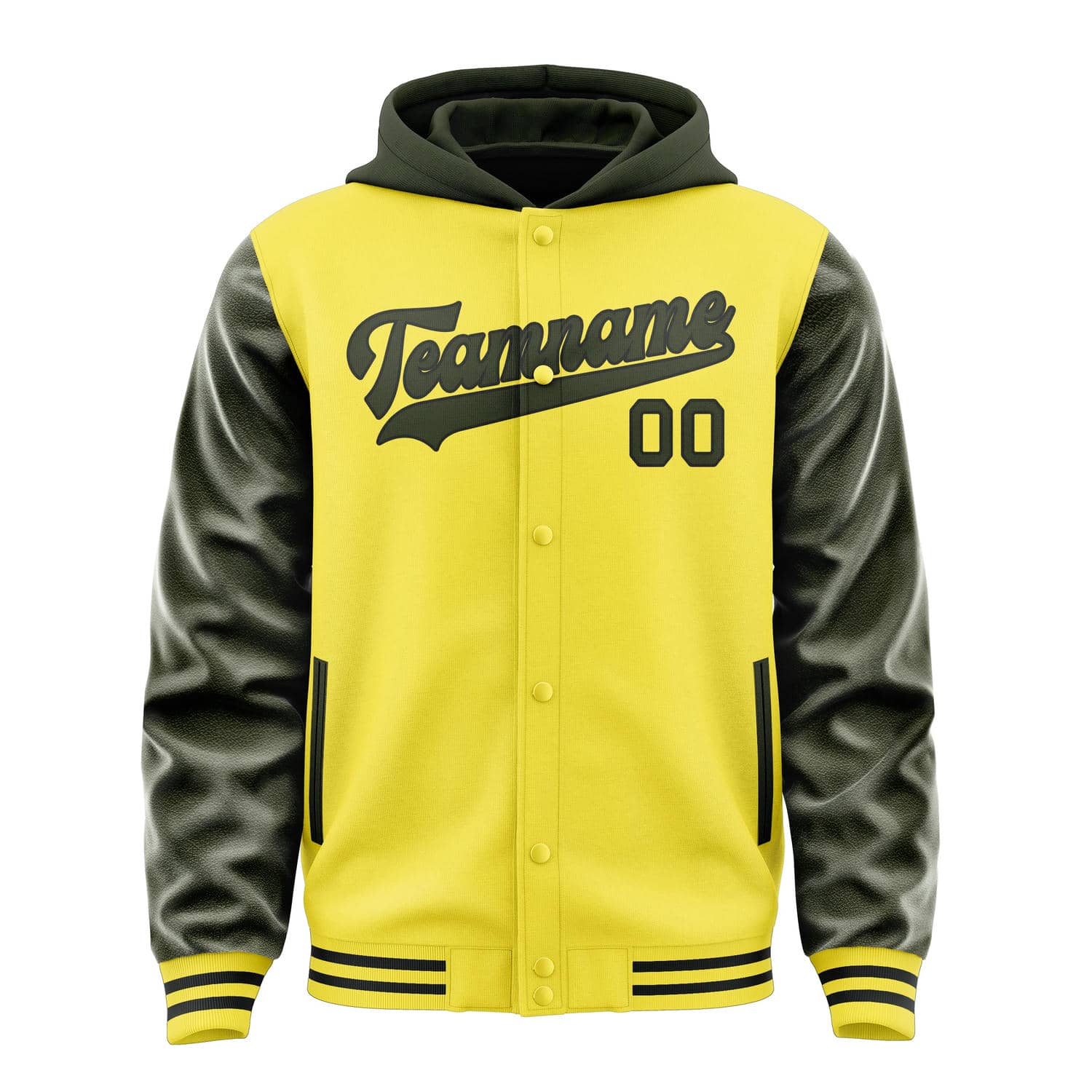 Maßgeschneidertes Blassgelb Dunkles Oliv Jacke