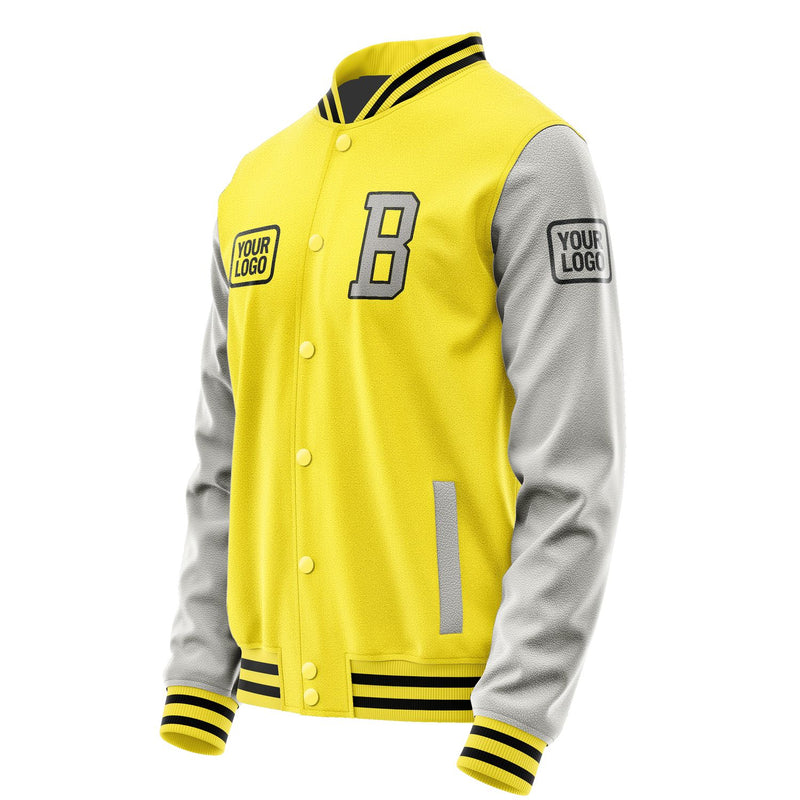 Maßgeschneidertes Blassgelb Grau Jacke JA262604261717040417